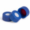 BND Blue Scr Cap PTFE/Wht Si septa 100pk