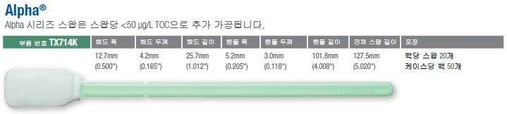 Low TOC Alpha® Sampling Swab, 20 swabs/bag > | 과학기자재 전문쇼핑몰, 랩플러스